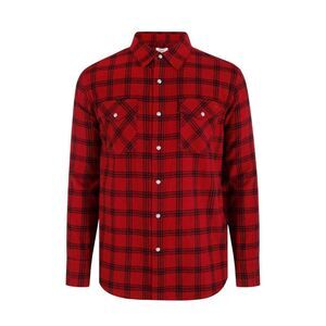 Lee Cooper Mens Check Plaid Long-Sleeved Shirt / Red